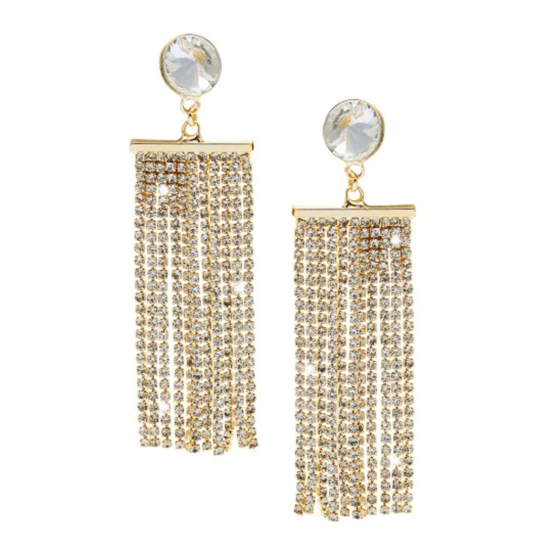 Gold-Toned Gold Plated Contemporary Drop Earrings