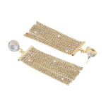 Gold-Toned Gold Plated Contemporary Drop Earrings